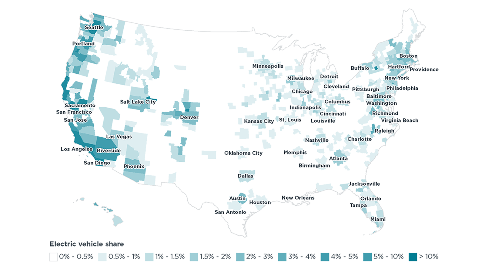 The surge of electric vehicles in United States cities International